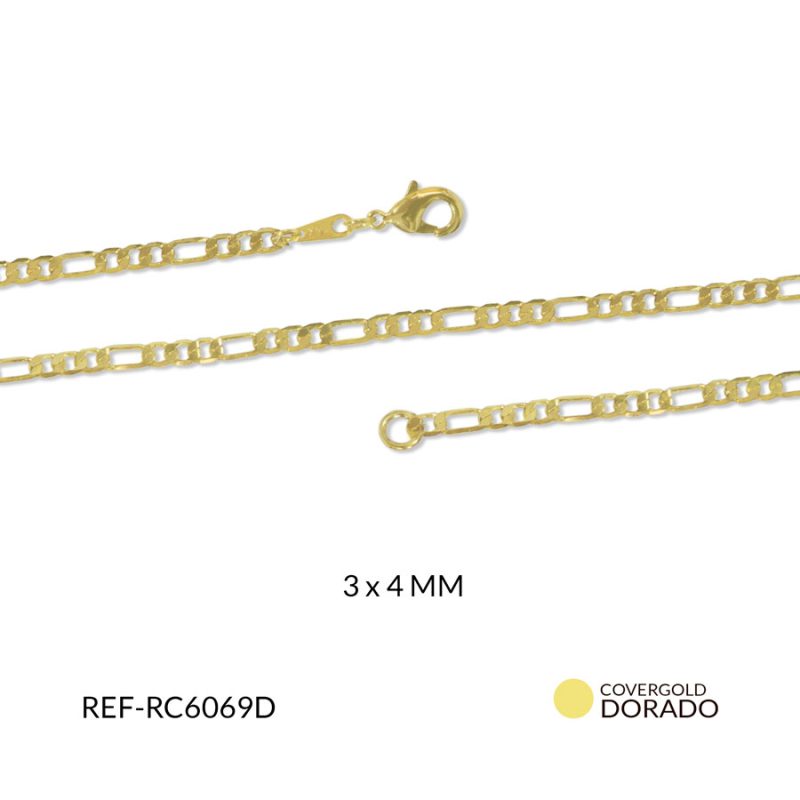 CADENA COVERGOLD CARTIER 3X4 MM / x UND / Ref-RC6069D