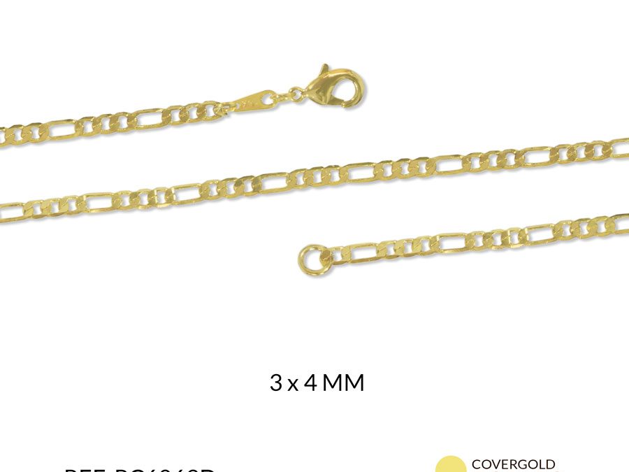 CADENA COVERGOLD CARTIER 3X4 MM / x UND / Ref-RC6069D