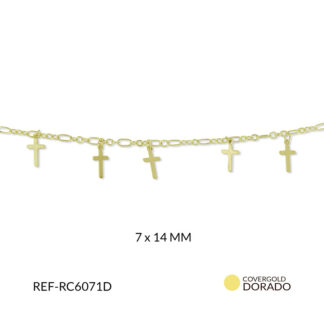 Cadena covergold ovalada + cruz 7x14mm x 50cm
