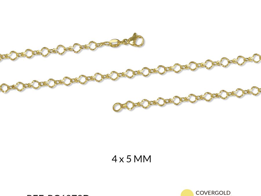 Cadena covergold martilada 4 x 5 mm / x und / Ref-RC6072D