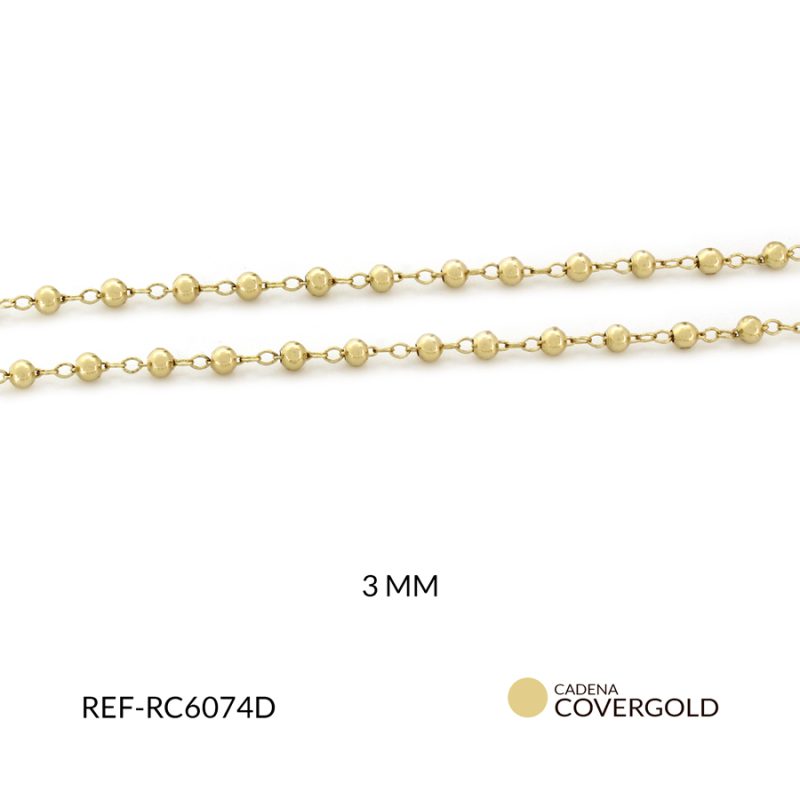 Cadena covergold dorada balin 3 mm x50 centímetros