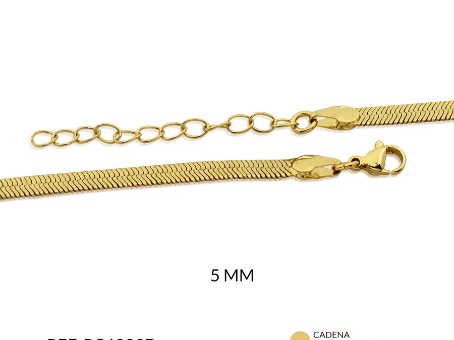 Cadena Covergold tejido serpiente 5 mm  / x unidad / Ref-RC6083D