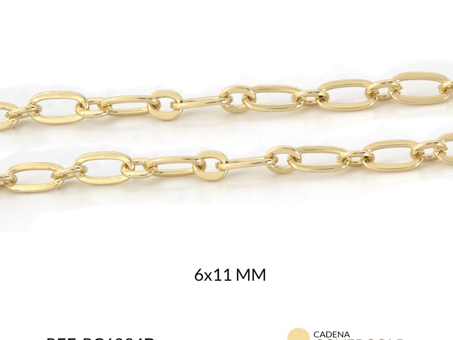 Cadena covergold ovalada 5×6.5mm 6x11mm / x metro / Ref-RC6094D