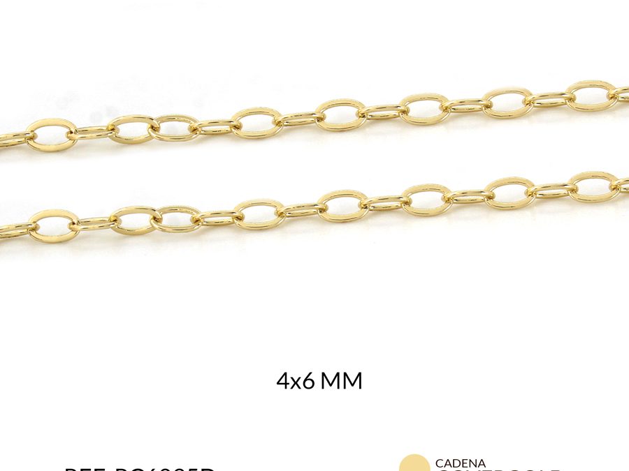 Cadena covergold ovalada 4 x 6 mm / x metro / Ref-RC6095D