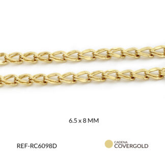 Cadena covergold eslabón plano doble 6.5x8mm x 50 cm