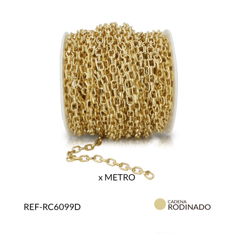 Cadena covergold eslabón ovalada diamantado