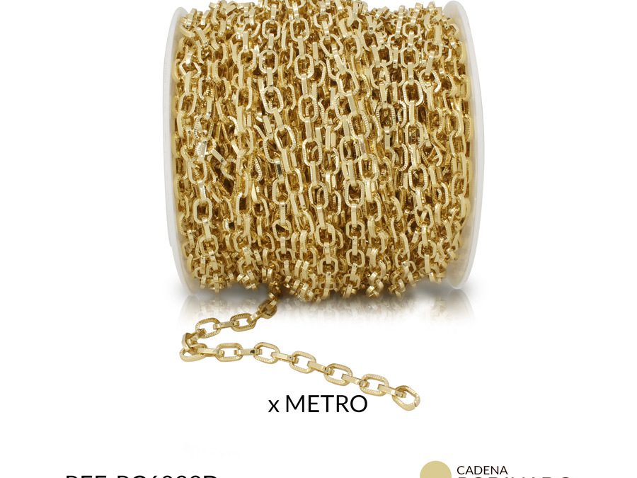 Cadena covergold eslabón ovalada diamantado