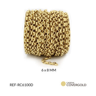 Cadena covergold eslabón ovalado liso 6x8mm x 50 cm