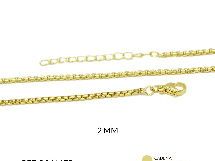 Cadena rodinado laso con extensión 2mm / x unidad / Ref-RC6117D