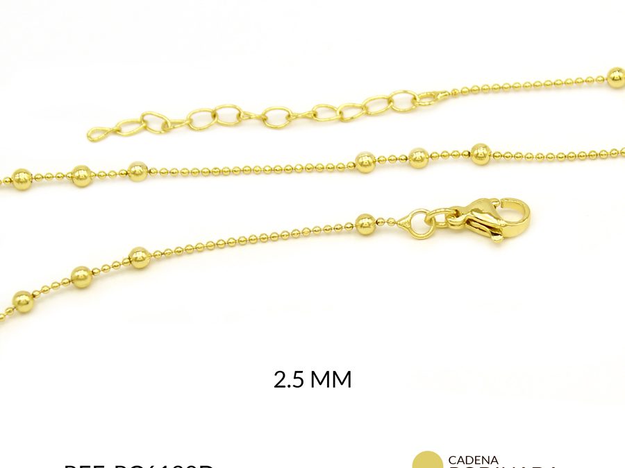 cadena rodinado bolita separada 2.5 mm / x unidad / Ref-RC6120D