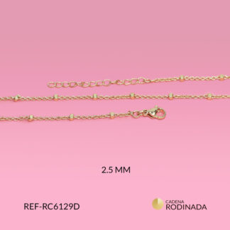 Cadena covergold diamante cubo 2.5mm x unidad
