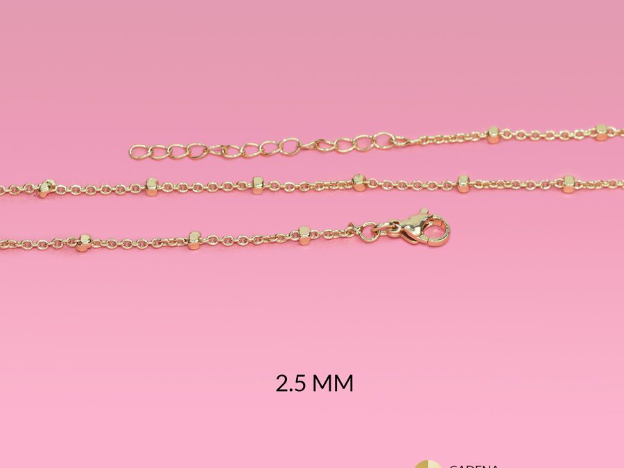 Cadena covergold diamante cubo 2.5mm / x unidad / Ref-RC6129D / Ref-RC6129D