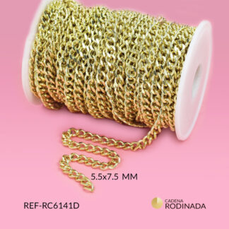 Cadena covergold eslabón cartier 5.5x7.5mm x 50cm
