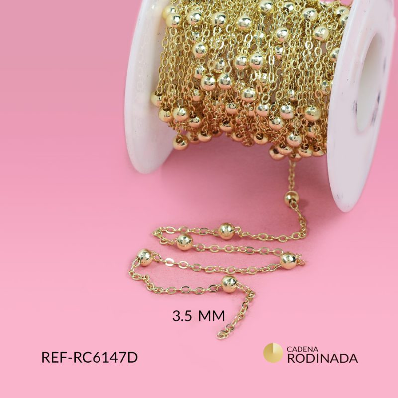 Cadena covergold punto diamante con balín