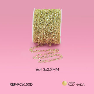 Cadena covergold eslabón rombo plano doble x metro