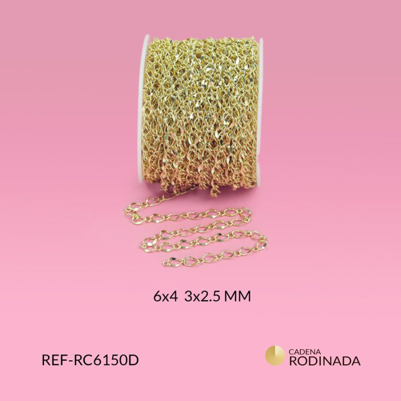 Cadena covergold eslabón rombo plano doble