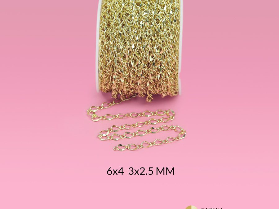 Cadena covergold eslabón rombo plano doble