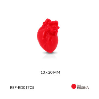 Dije resina corazon 3D Rojo bandera 13x20mm