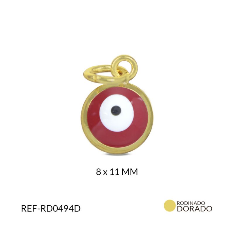DIJE RODINADO COVERGOLD OJO TURCO ROJO 8x11 / x UND / Ref-RD0494D