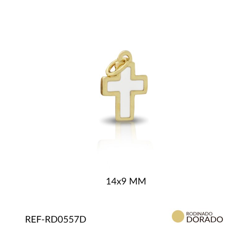 DIJE COVERGOLD CRUZ RESINA BLANCA 14X9MM / x UND / Ref-RD0557D