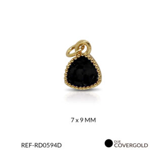 Dije covergold circon negro 7 x 9 mm color dorado / x und / REF-RD0594D