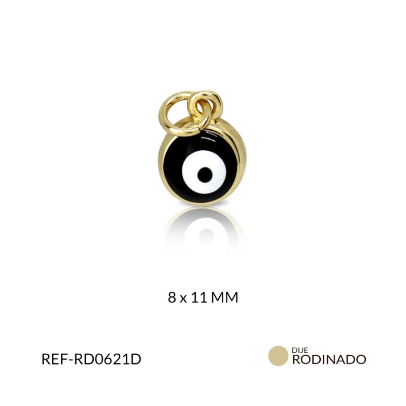 Dije rodinado ojo turco negro