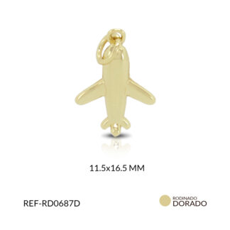 Dije covergold avión 11.5 x 16.5 mm / x unidad / Ref-RD0687D