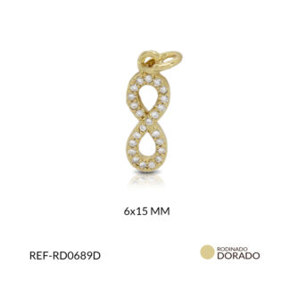 Dije rodinado infinito circón plateado