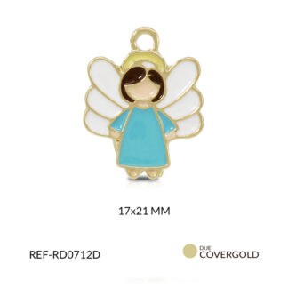Dije covergold angel de la guarda azul y blanco 17 x 21 mm / x und / Ref-RD0712D / Ref-RD0712D