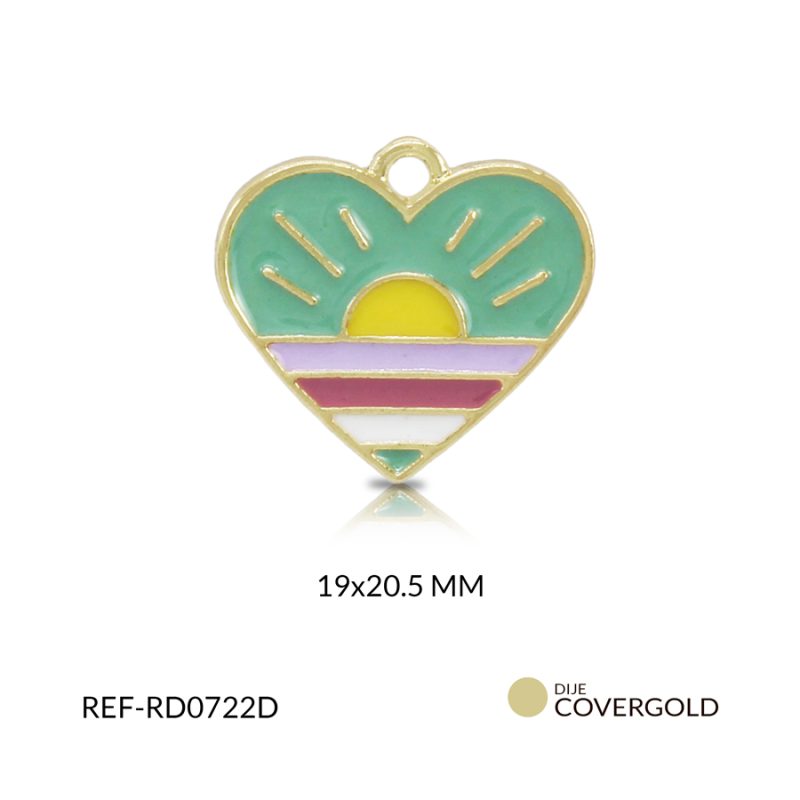 Dije covergold corazon amanecer colores 19 x 20.5 mm / x und / Ref-RD0722D