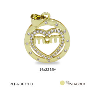 Dije covergold circulo corazon mom 19x22mm x unidad