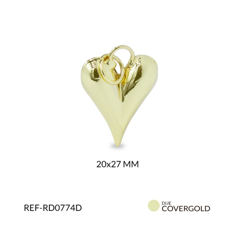 Dije covergold corazon alargado 27 x 20 mm / x unidad / Ref-RD0774D / Ref-RD0774D