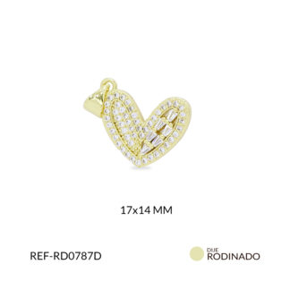 Dije rodinado corazón circón plateado