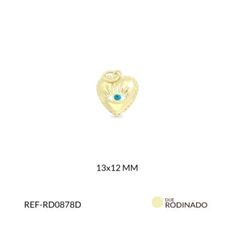 Dije rodinado corazón ojo azul pestañas