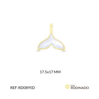 Dije rodinado cola sirena con resina blanca