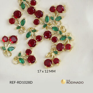 Dije rodinado cereza 17x12mm x und