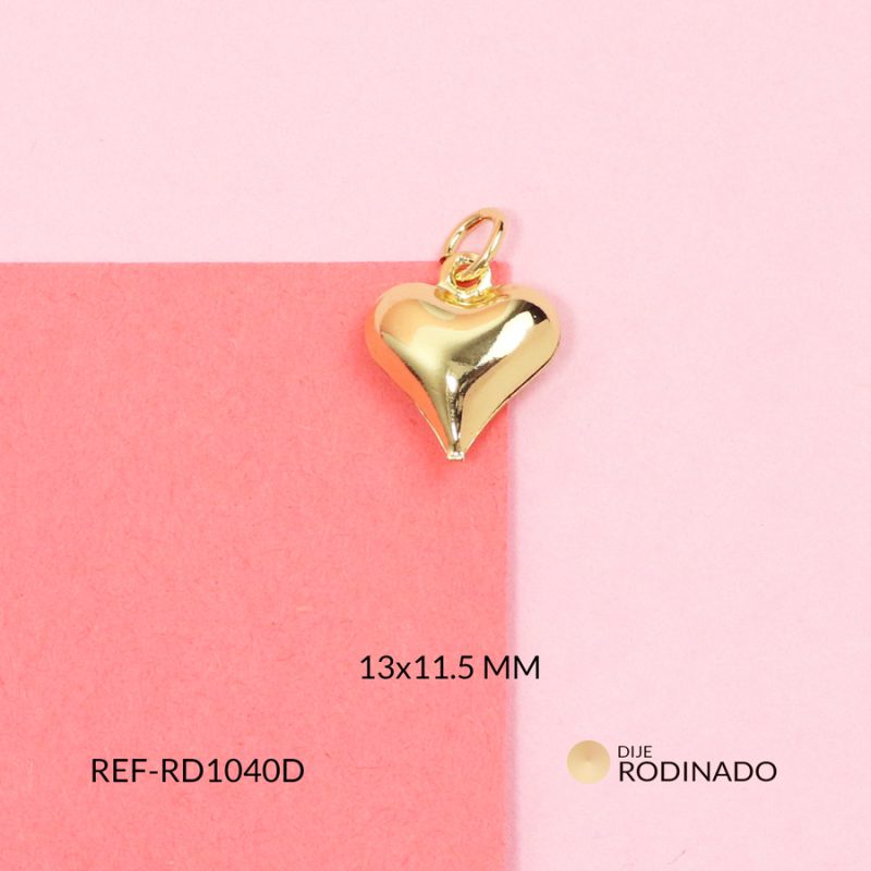 Dije corazón inflado de covergold