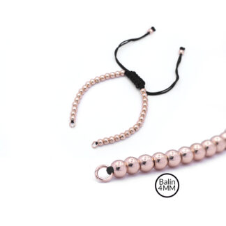 Extensión tejida hilo negro balin rosado x unid