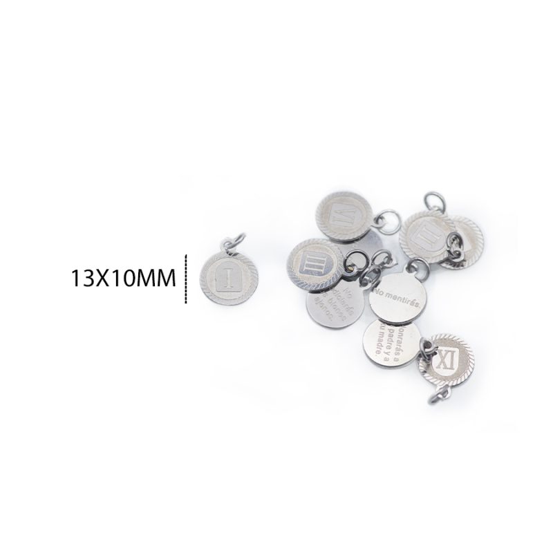 DIJES EN ACERO 10 MANDAMIENTOS 13 X 10MM / color niquelado / paquete x 10 unidades / REF-AD0199N / REF-AD0199N
