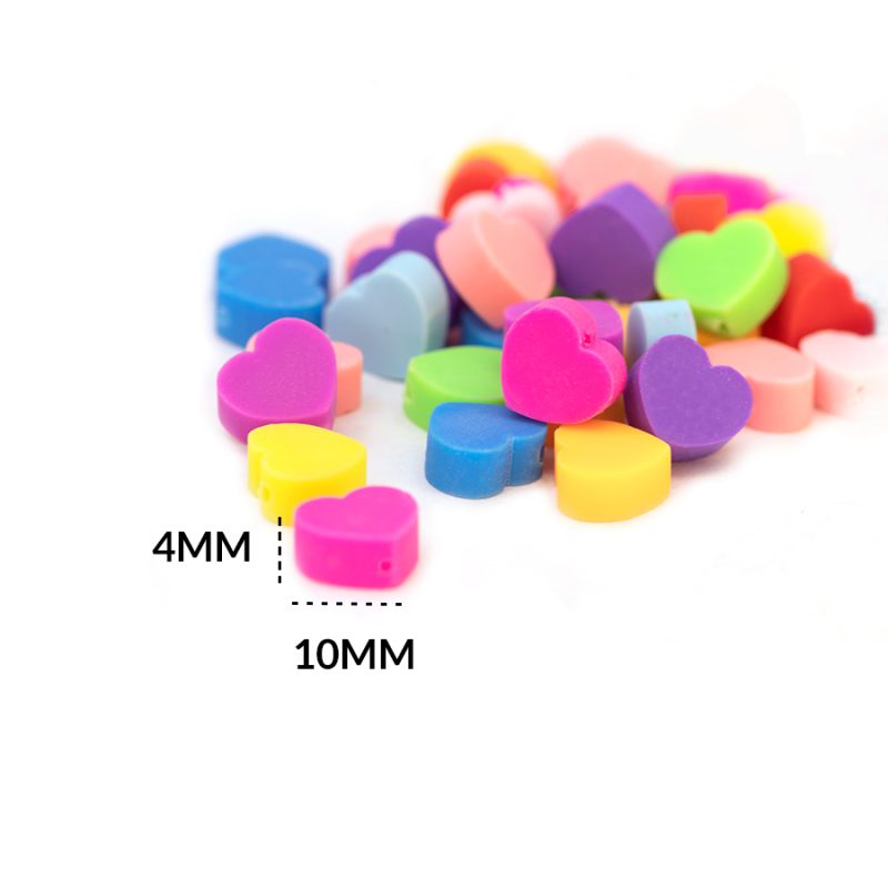SEPARADOR FIMO CORAZON MULTICOLOR LISO 4 X 10MM / paquete por 10 unidades surtido / REF-3594-5 / REF-3594-5