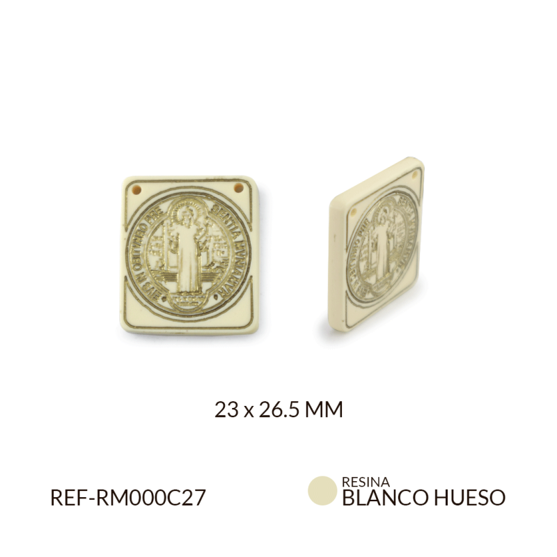 MEDALLA RESINA SAN BENITO BLANCO HUESO / x und / REF-RM00C27