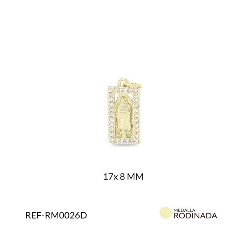 Medalla rodinado rectangular virgen de guadalupe