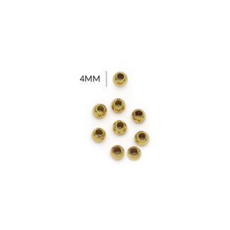 Balin rodinado macizo liso dorado 4mm x 12 unid