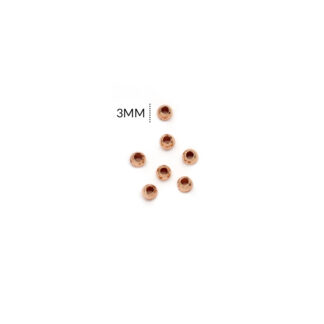 Balin rodinado macizo liso rosado 3mm x 12unid