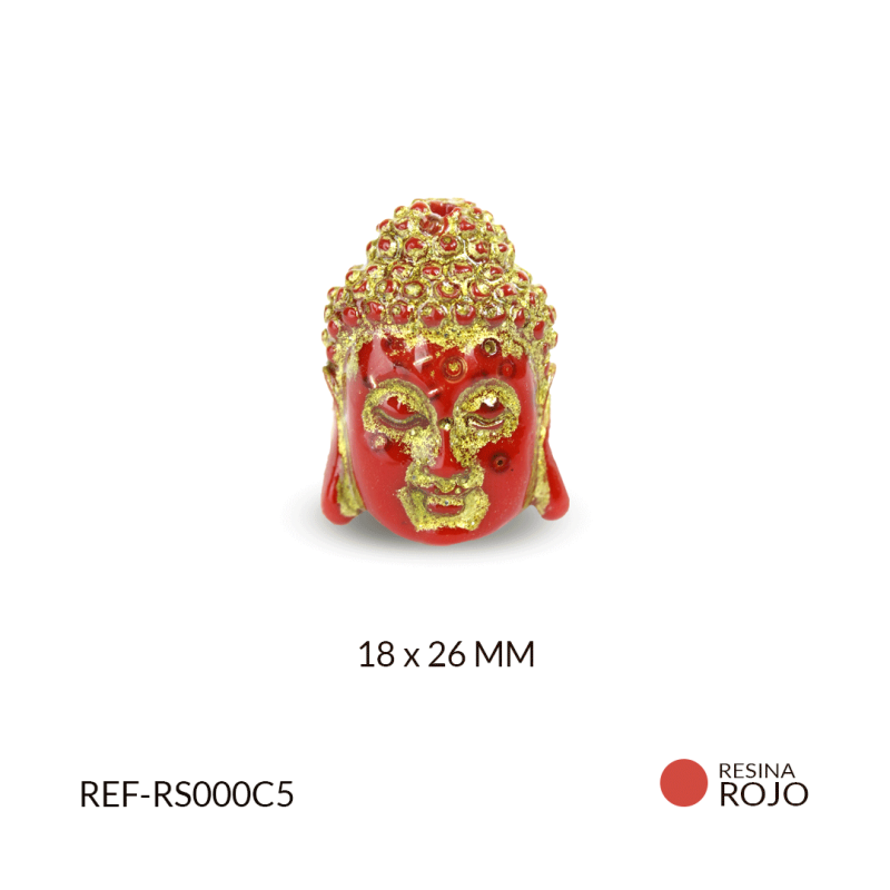 SEPARADOR RESINA BUDA 18 X 26 MM TECNICA DORADA ROJO / x und / REF-RS000C5
