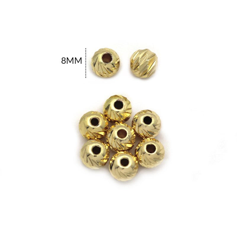 Balin rodinado macizo diamantado 8mm / paquete x 6 unidades / Ref-RS0052D / Ref-RS0052D