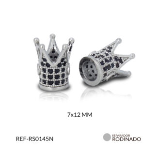 Separador rodinado corona circón negro