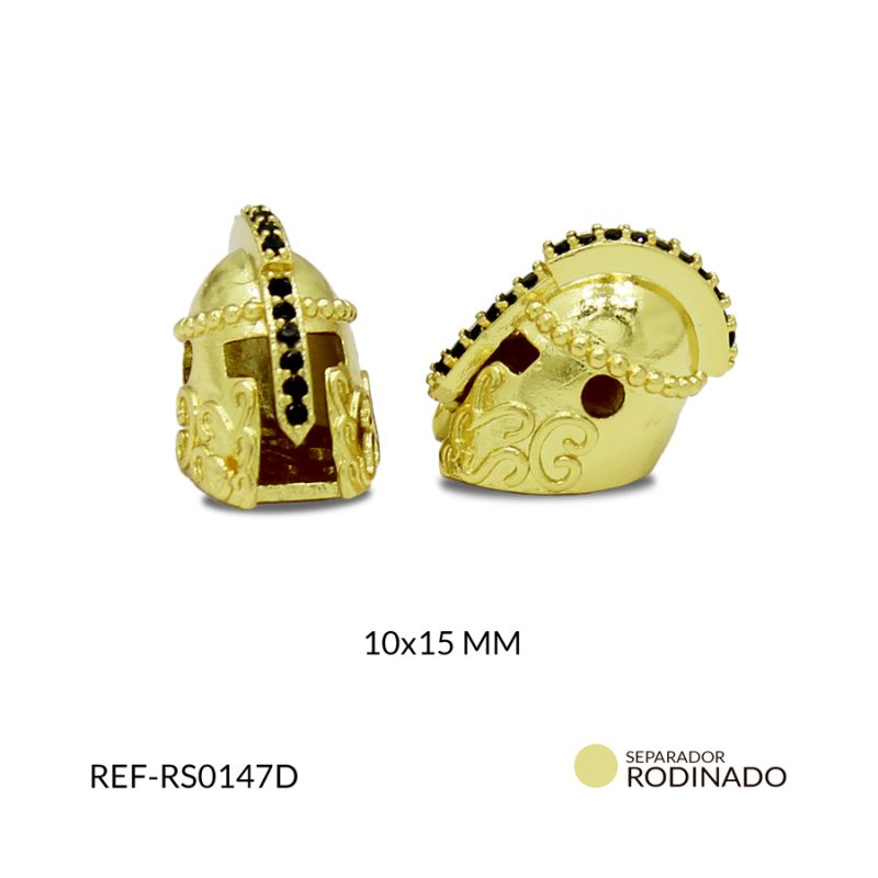 Separador rodinado casco gladiador circón negro