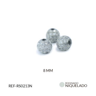 Separador rodinado balin circón plateado