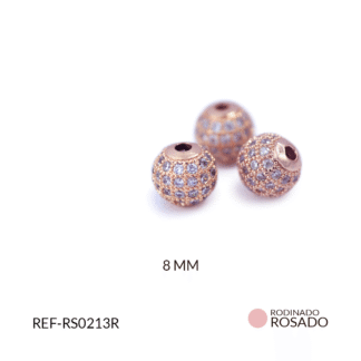 Separador rodinado balín rosado circón x und